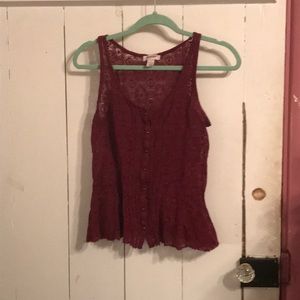 Burgundy top